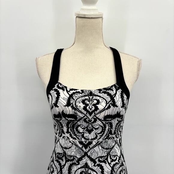 173. Soybu Athletic Dress Size S Racerback Black and White Shelf Bra Damask - Picture 7 of 10